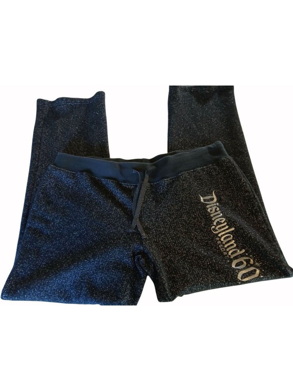 DisneyParks 60th Resort Womens Sparkle Lounge Pants Black Silver Size L Jogger